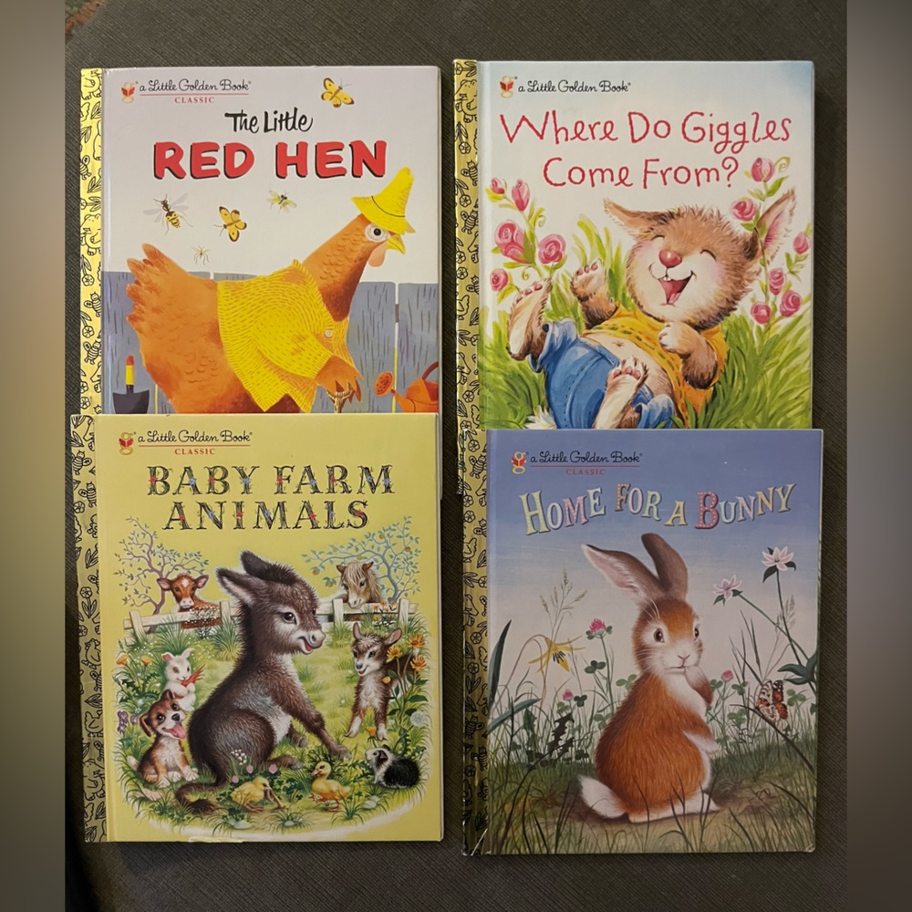 Lot of kids ‘A Little Golden Book’. Not sure they were ever read!
